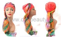 153ACoT Τυρμπάν Κοραλί βαμβακερό & χρωματιστό μαντήλι