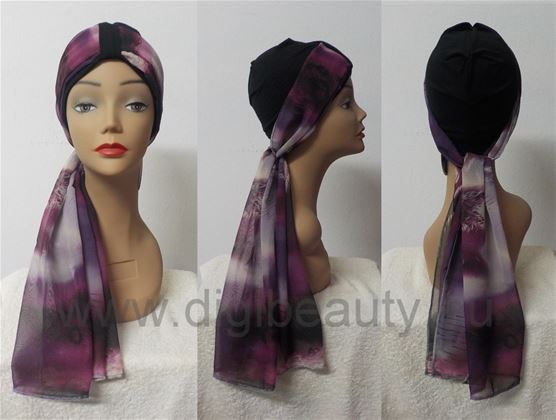 158A Black-Purple Turban 