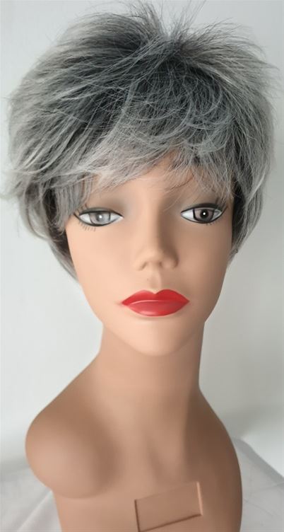 SUzANNY ANNY Wig simple Synthetic Black White