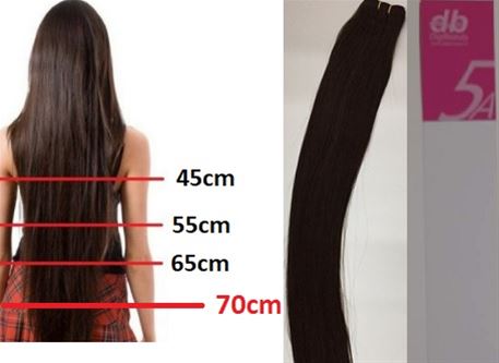 Естествена коса на треса пакет  Remy 5A с 70cm дължина и  140cm широчина на 